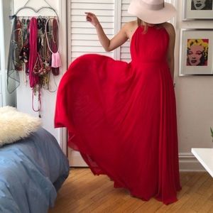 Lulus MYTHICAL KIND OF LOVE RED MAXI DRESS Size M